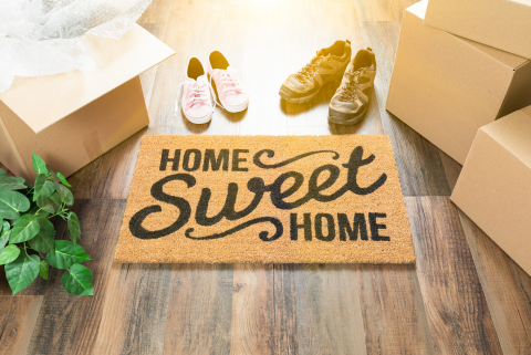 rug that says home sweet home
