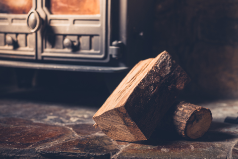 wood near wood heater